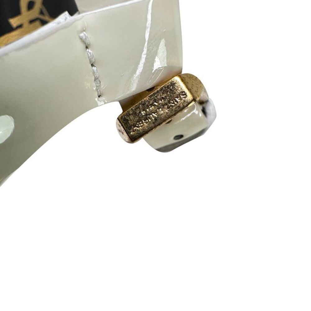 Yves Saint Laurent Tribute Platform Sandals in White Patent Leather - Picture 11 of 12
